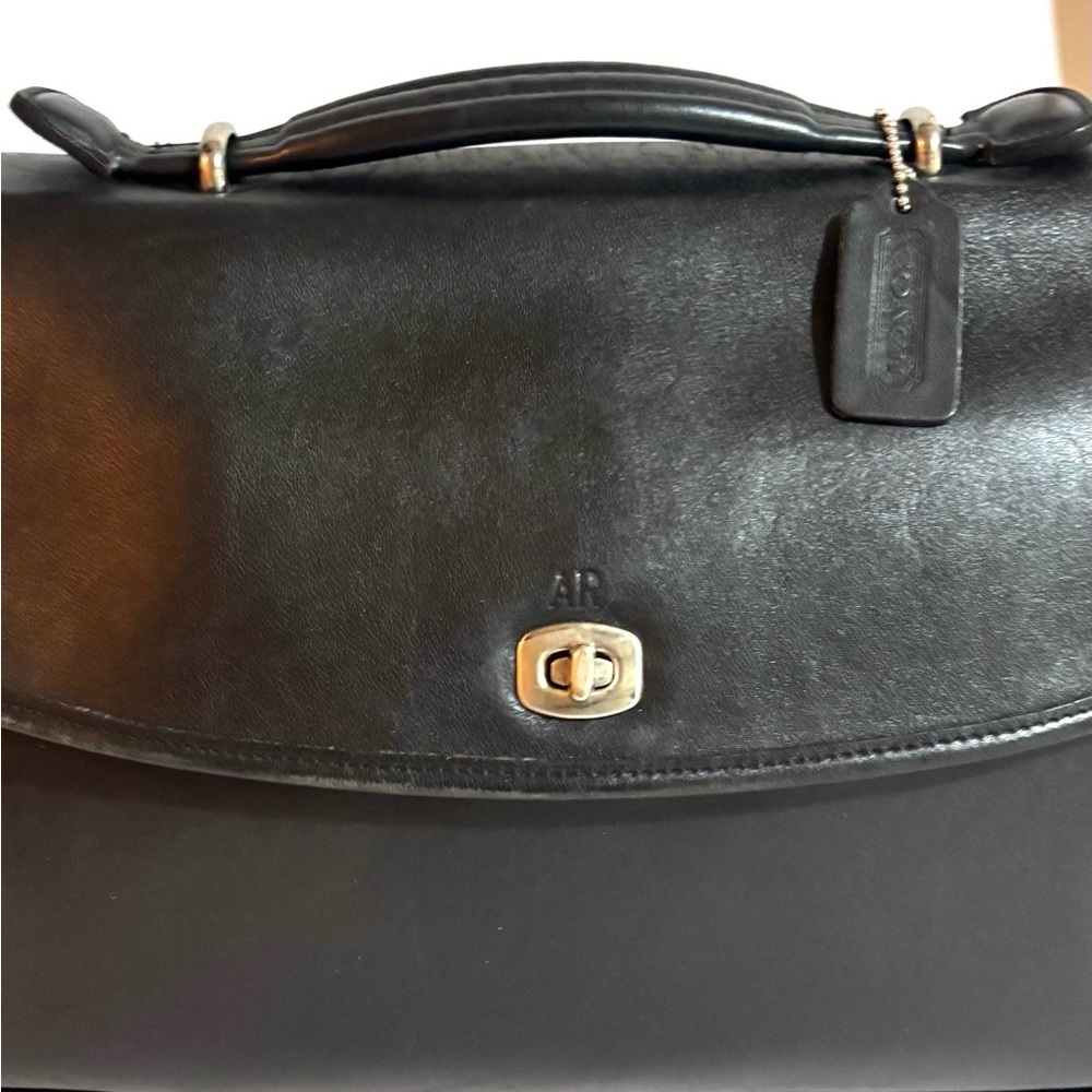 Coach vintage unisex Black  briefcase Leather shoulder Bag - Picture 4 of 11